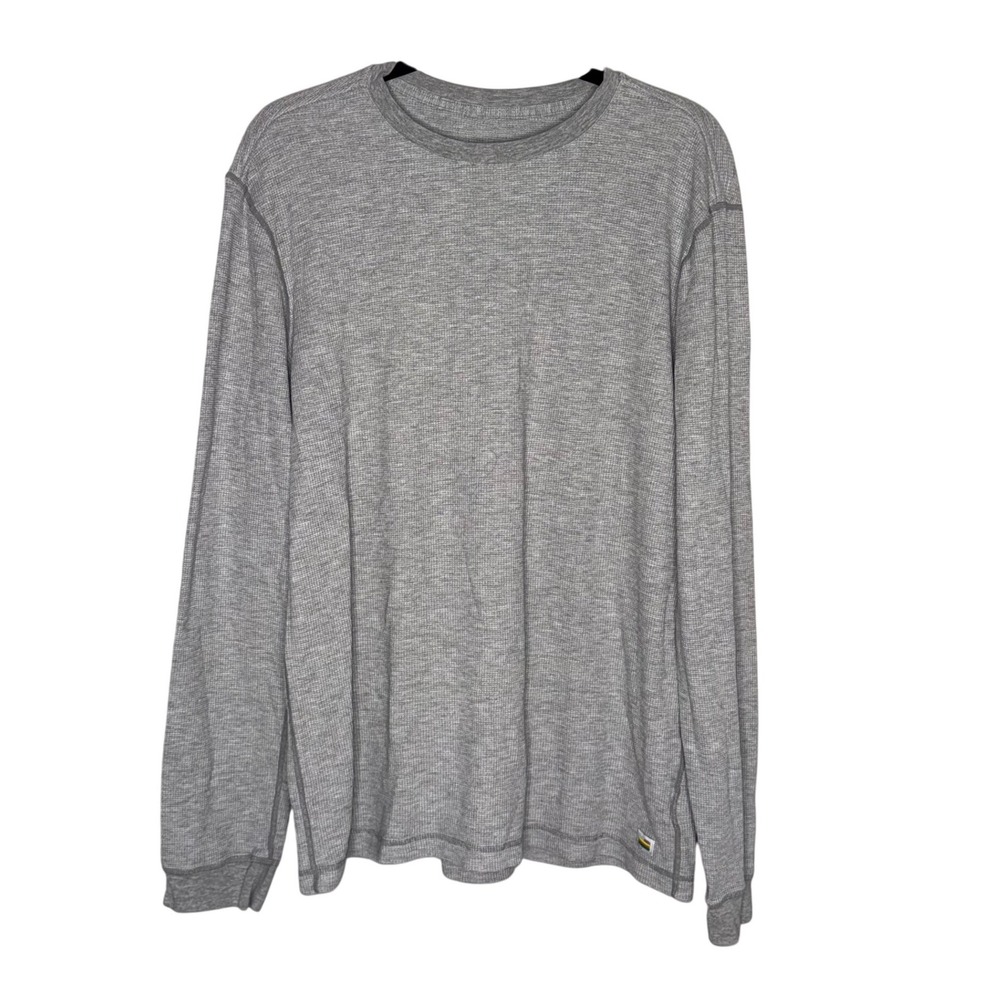 Vuori Waffle Knit Shirt Mens XL Grey Excellent Long Sleeve Thermal V176